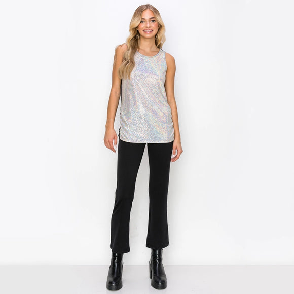 Sequin Side Ruched Tank