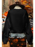 Halloween Sequin Pumpkin Face Halloween Sweatshirt
