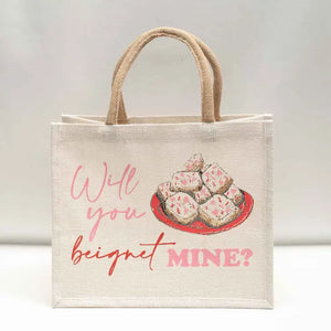 Beignet Mine Gift Tote White/Pink/Cherry 12x10x8