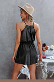 Sleeveless Print Ruffle Wide Leg Romper