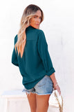 satin long sleeved button down blouse