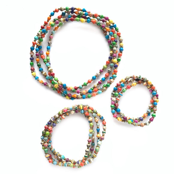 maasai paper beaded bracelets multicolor