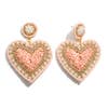 Rhinestone and Pearl beaded heart Earrings