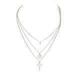 3 Piece metal cross necklace