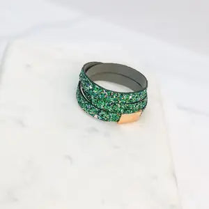 Green Glitter Magnetic Wrap bracelet