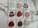 Multi Print Christmas themed earrings
