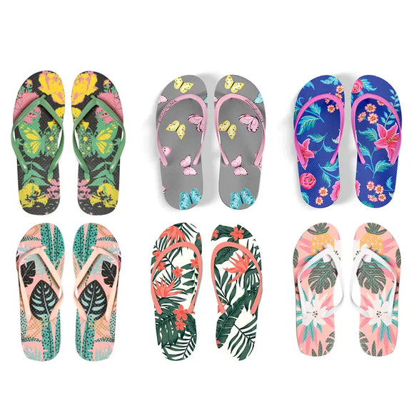 WOMENS MULTICOLORED PRINTED FLIP FLOP