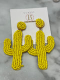 Hand Beaded Cactus earrings