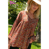 Plus Paisley Baby Doll Top